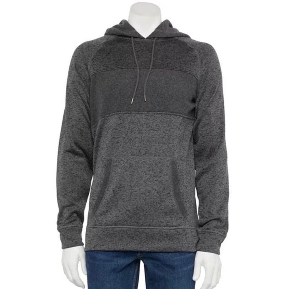 NWT Men's Caliville Mixed Fabric Flece Hoodie size Large